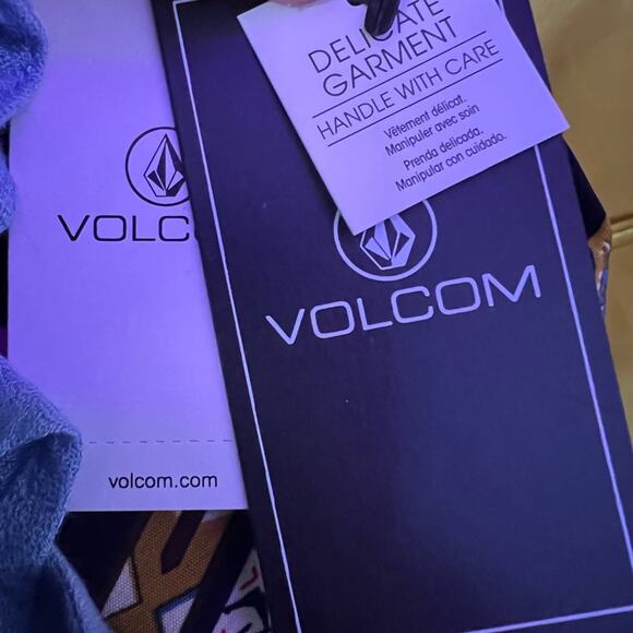 Volcom Sky Blue Mini Skirt with Dots - Picture 9 of 9